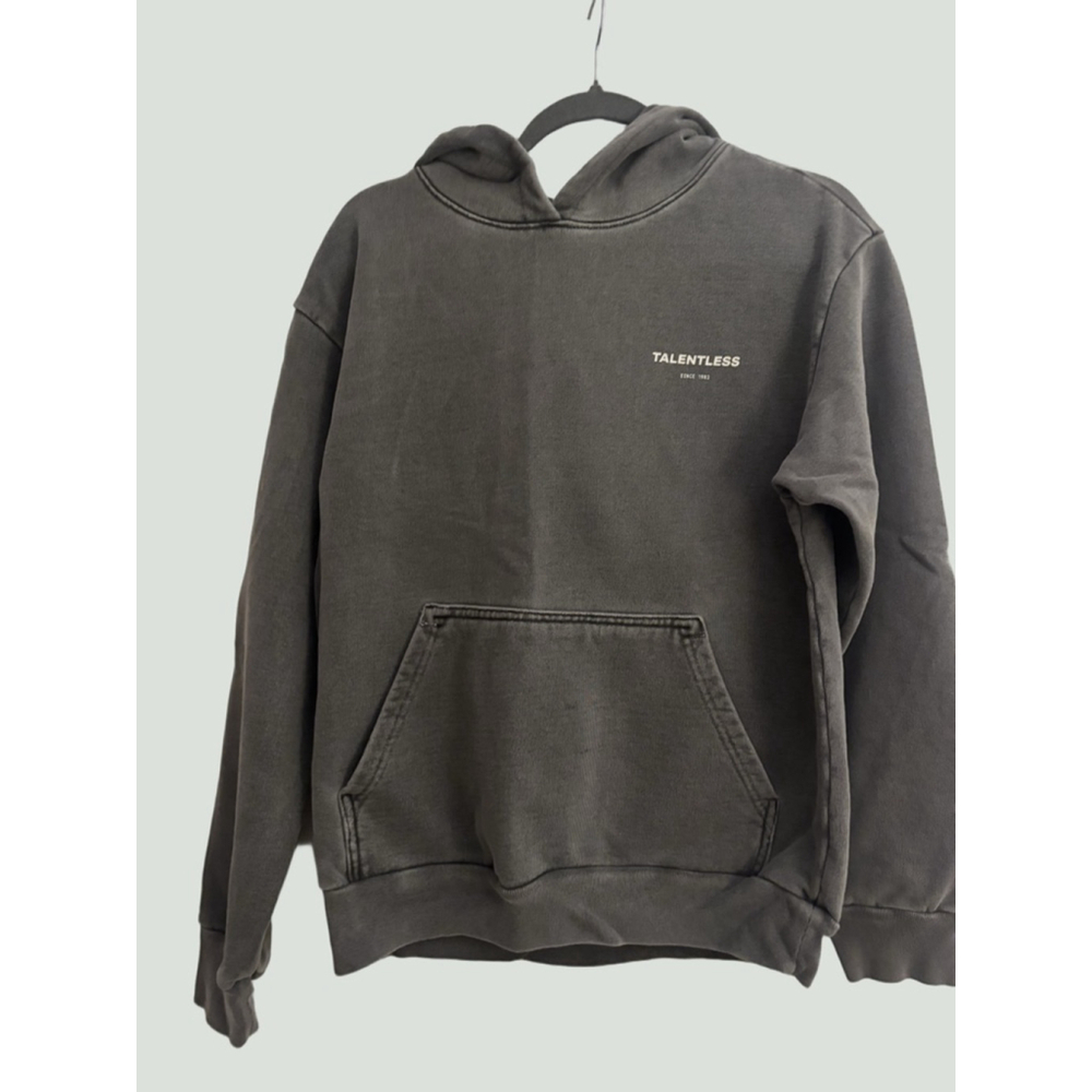 TALENTLESS Gray Hoodie Standard M with White Logo